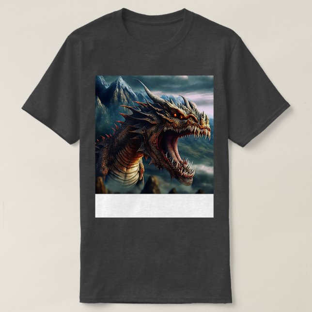 T-shirt Dragon Rouge Yeux nets dents (Design devant)