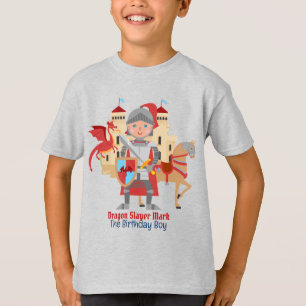 T-shirt Dragon Slayer Knight Boy fête d'anniversaire