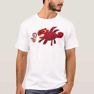 T-shirt Dragon solide rouge (adulte)