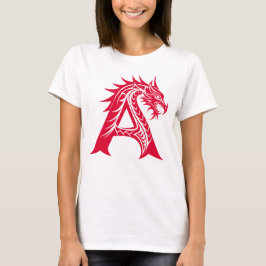 T-shirt Dragon Styled Letter A, Dragon Alphabet, Monogram