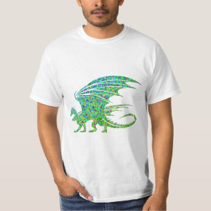 T-shirt Dragon vert de mosaïque Extraordinaire