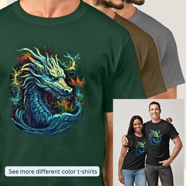 T-shirt Dragon vert jaune de la mer Rouge (Créateur téléchargé)