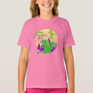 T-shirt Dragon vert mignon