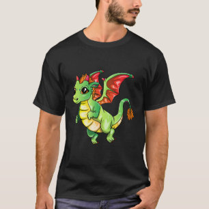 T-shirt Dragon Vert Pour Filles Garçons Enfants