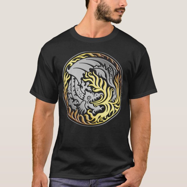 T-shirt Dragoncircle - Chrome et or (Devant)