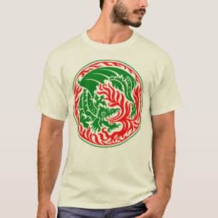 T-shirt Dragoncircle - Vert avec feu rouge