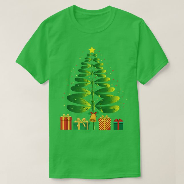 T-shirt Dragonfly Christmas Tree Fundy Xmas Entomologiste  (Design devant)