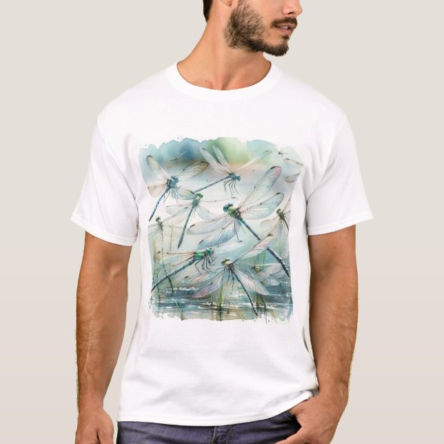 T-shirt Dragonfly Dance REF181 - Watercolor (Devant)