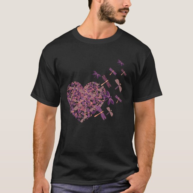 T-shirt Dragonfly Heart Flying from Heart Lover Classic  (Devant)