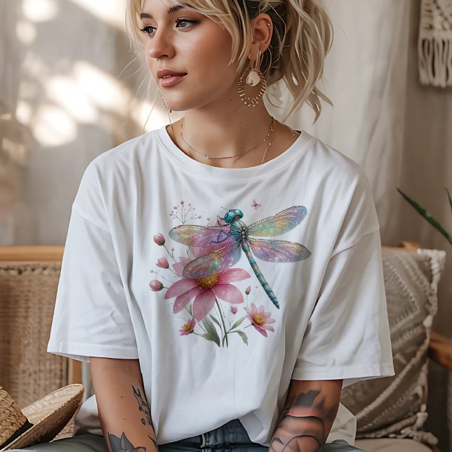 T-shirt Dragonfly on Flowers (Créateur téléchargé)