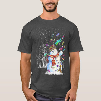 T-shirt Dragonlies Snowman Scarf sapin de Noël Forêt Wi-Fi
