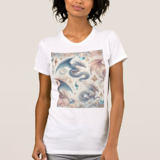 T-shirt Dragons et Cristaux d'Étoile en Pastel – Art Fanta