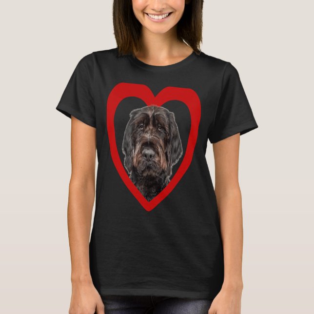 T-shirt Drahthaar Chien Coeur Allemand À poils durs Pointe (Devant)