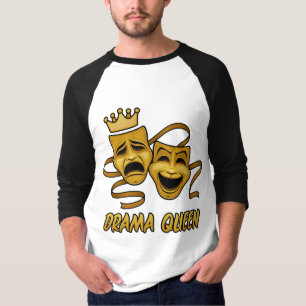 T-shirt Drama Queen Comédie Et Tragédie Gold Theatre Masqu