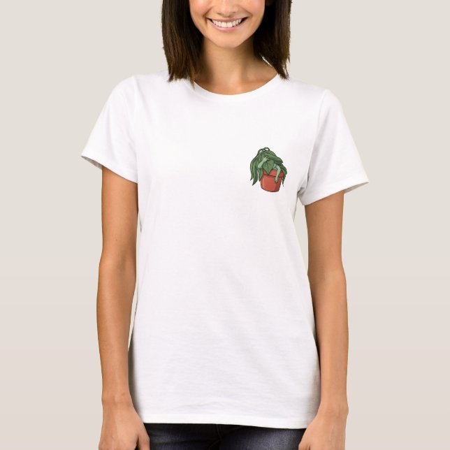 T-shirt Dramatically Wilting Potted Plant Character (Devant)