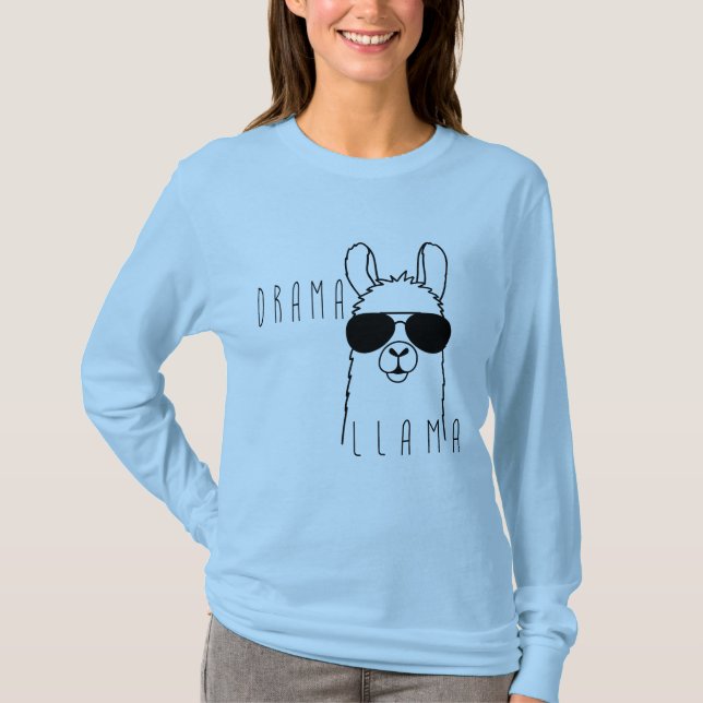 T-shirt dramatique Llama | Drôle Animal Tee (Devant)
