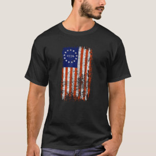 T-shirt Drapeau 13 étoiles Betsy Ross Drapeau de la révolu