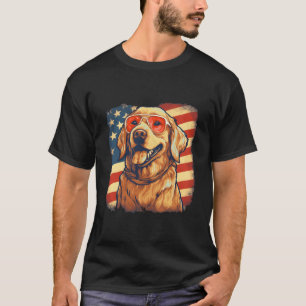 T-shirt Drapeau 4 juillet Golden Américain Patriotique Gol