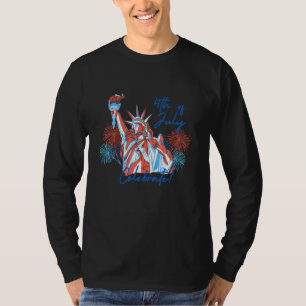 T-shirt Drapeau 4 juillet Patriotique Usa Avec Statue De L