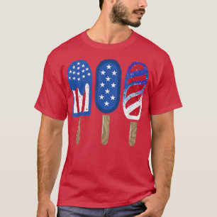 T-shirt Drapeau 4 juillet Rouge Blanc Bleu Bleu Américain