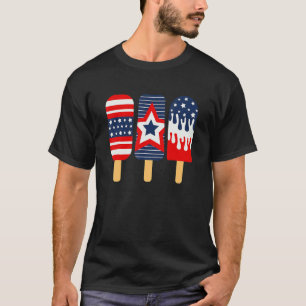 T-shirt Drapeau 4 juillet rouge blanc bleu bleu américain