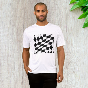 T-shirt Drapeau À damiers Noir Et Blanc Actif