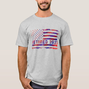 T-shirt Drapeau à la retraite rouge et bleu 2023