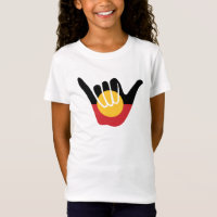 Drapeau aborigène australien signe Shaka pendaison