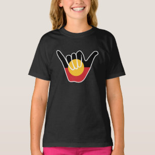 T-shirt Drapeau aborigène australien signe Shaka pendaison