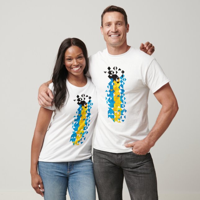 T-shirt Drapeau Abstrait des Bahamas, couleurs bahaméennes (Unisexe)