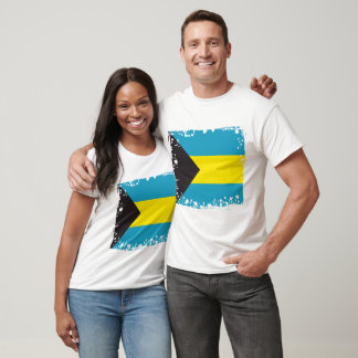 T-shirt Drapeau Abstrait des Bahamas, couleurs bahaméennes