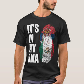 T-shirt Drapeau ADN Du Patrimoine Vintage Serbe Et Mexicai