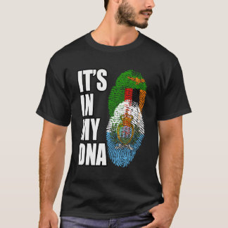 T-shirt Drapeau Adn Patrimoine Zambien Et Sammarinais