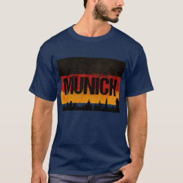 T-shirt Drapeau affligé par horizon de ville de Munich