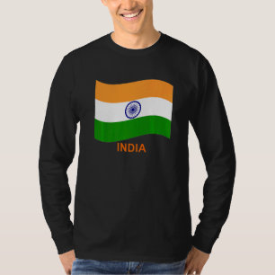 T-shirt Drapeau agité indien Bharat d'Inde  