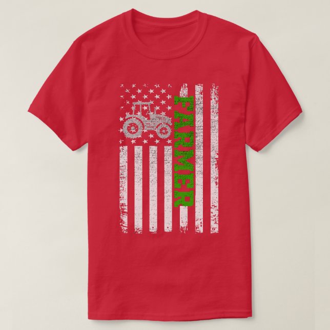 T-shirt Drapeau agricole américain cadeau patriotique (Design devant)