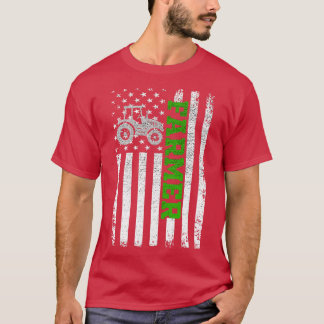 T-shirt Drapeau agricole américain cadeau patriotique