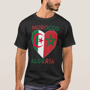 T-shirt Drapeau Aimer Maroc Algérie, I Love Maroc Algérie