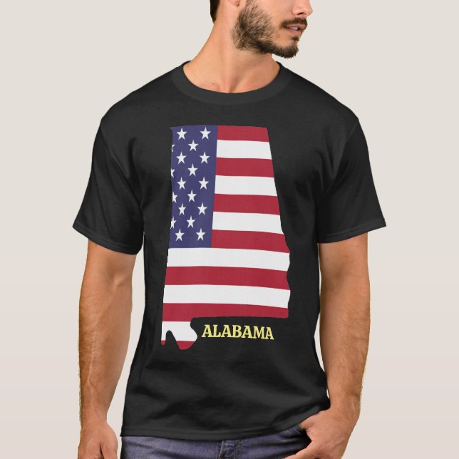 T-shirt Drapeau ALABAMA Family Reunion 💛 Rouge Blanc Bleu (Devant)