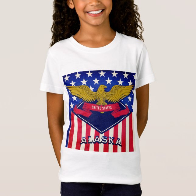 T-shirt drapeau Alaska USA (Devant)