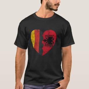 T-shirt Drapeau albanais Allemand Coeur Allemagne Albanie 
