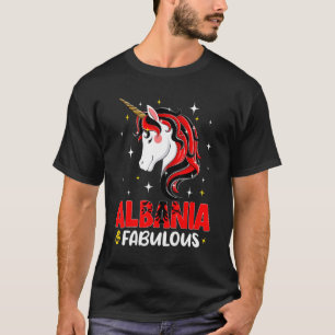 T-shirt Drapeau Albanie féminine Drapeau Unicorn Femmes