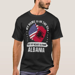 T-shirt Drapeau Albanie Patriote Américain Albanais Ro