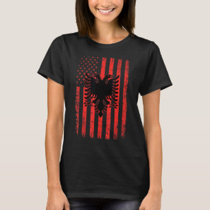 T-shirt Drapeau Albanie Usa Drapeau patriotique américain