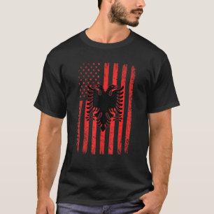 T-shirt Drapeau Albanie Usa Drapeau patriotique américain
