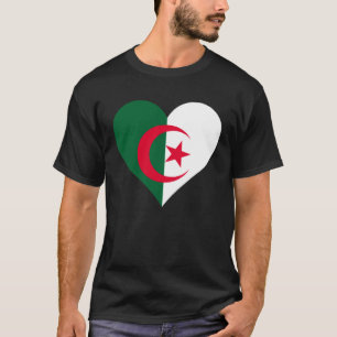 T-shirt Drapeau Algérie Cœur Algérie Amour Algérie