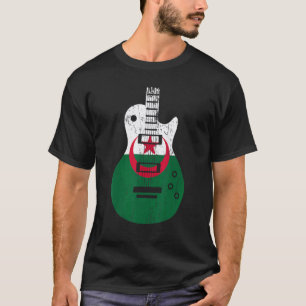 T-shirt Drapeau Algérie Guitare Musicien Vintage