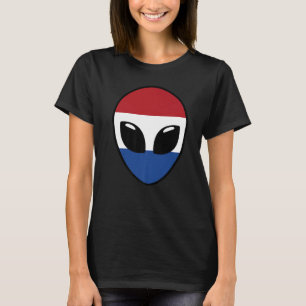 T-shirt Drapeau Alien Face Pays-Bas Holland Dutch