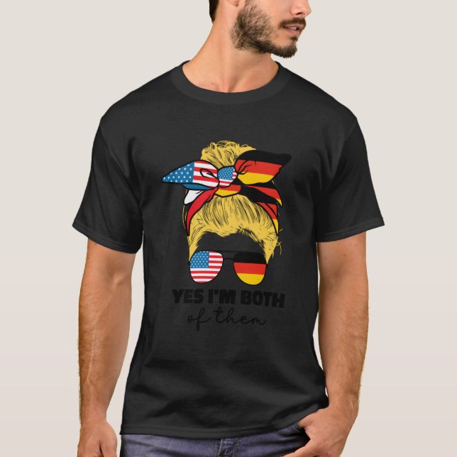 T-shirt Drapeau Allemand Et Américain Allemagne Usa Néerla (Devant)