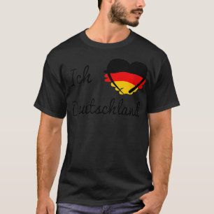 T-shirt Drapeau Allemand Femme Ich Liebe Deutschland I Lov